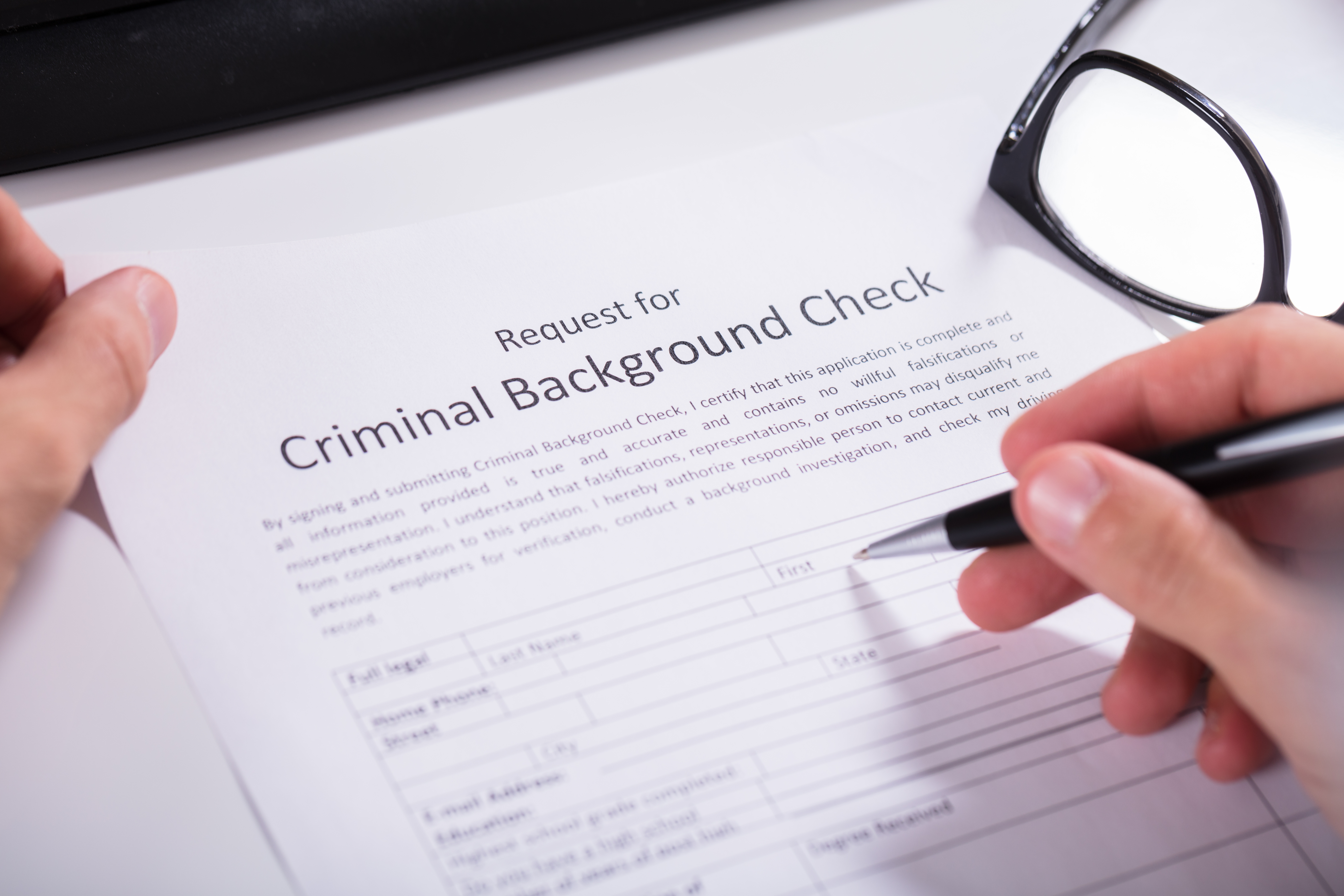Background check request clipboard